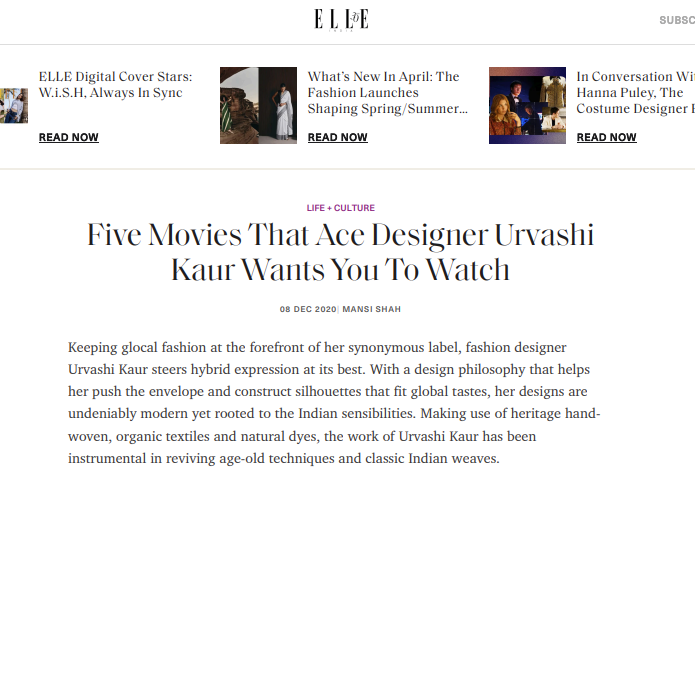 ELLE India, Dec 2020